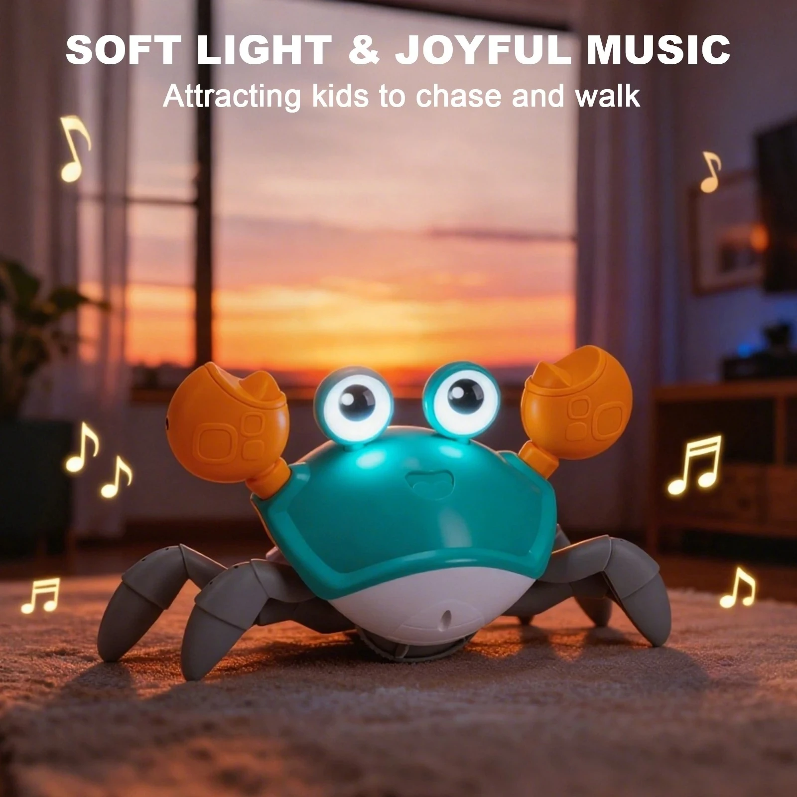 2025 new escape crab toy lighting music obstacle avoidance baby crawling interactive escape toy perfect Christmas gift