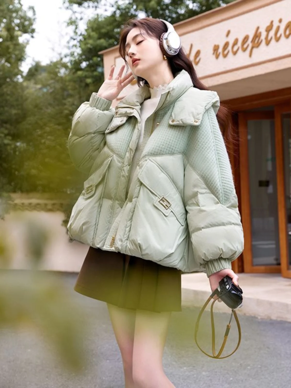

Loose Fit Thiened Cotton Jaet Women's ort Sle Korean Version Winter Coat Trendy Small Size Person Cotton Outerwear