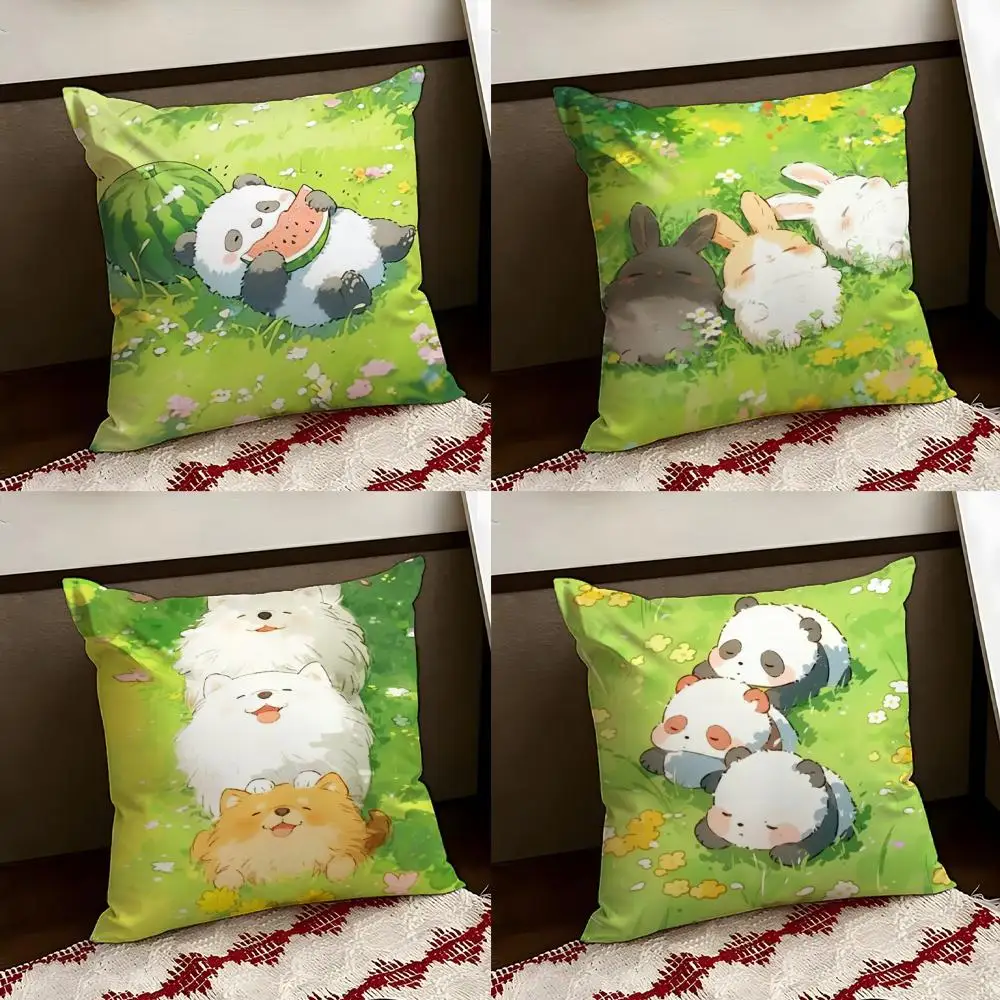 Cartoon Drawing Animal Cushion Cover Reversible Soft Durable