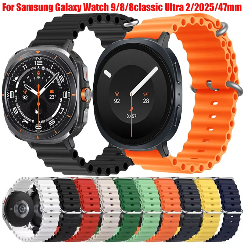Ocean Silikonarmband für Samsung Galaxy Watch 9 8 40mm 44mm/8 Classic 46mm Sport Correa für Galaxy Watch Ultra2 47mm/Ultra 2025