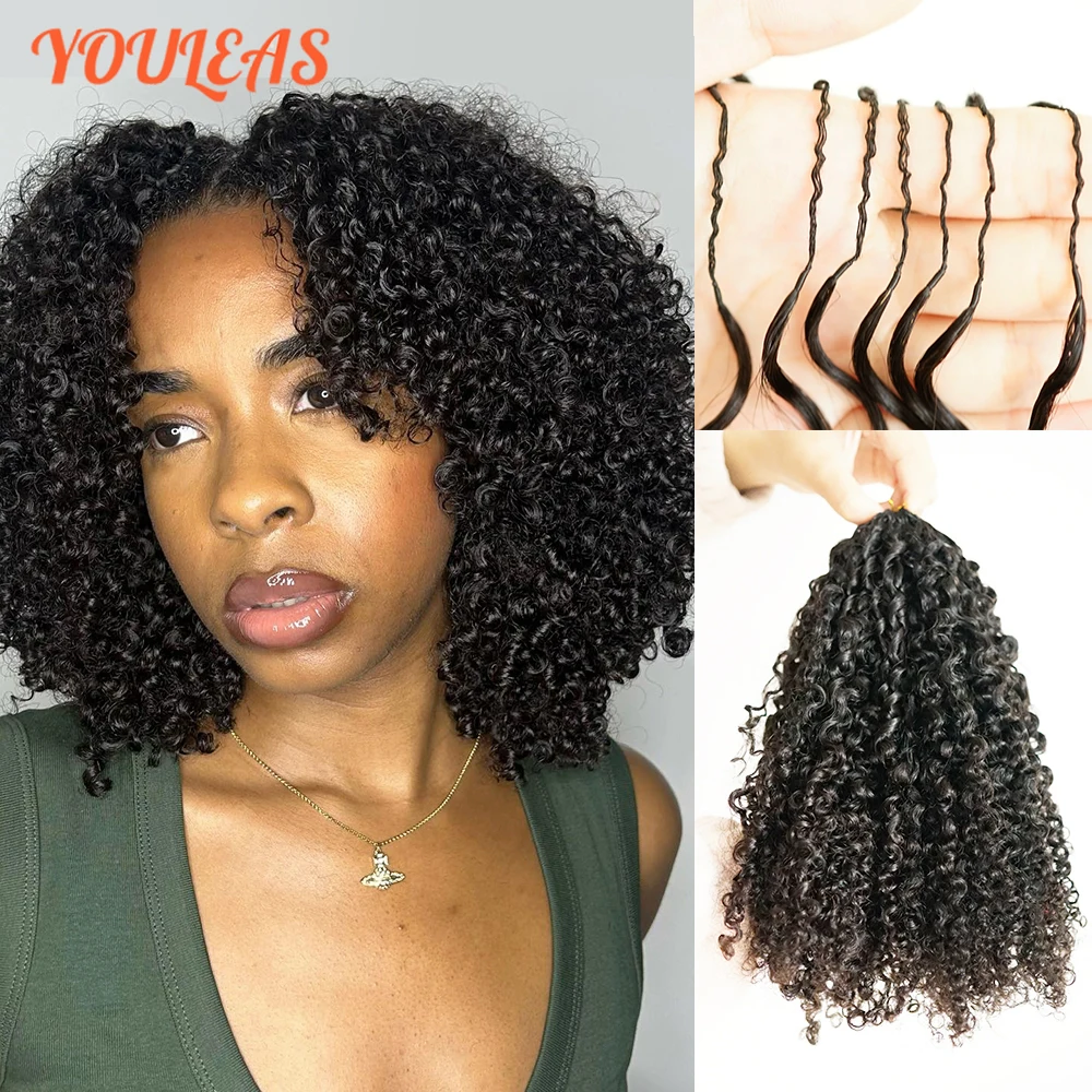 

Натуральные черные афро-кудрявые волосы для наращивания, бирманские кудри, для плетения крючком, без узлов, предварительно разделенные, для создания причесок «перья»