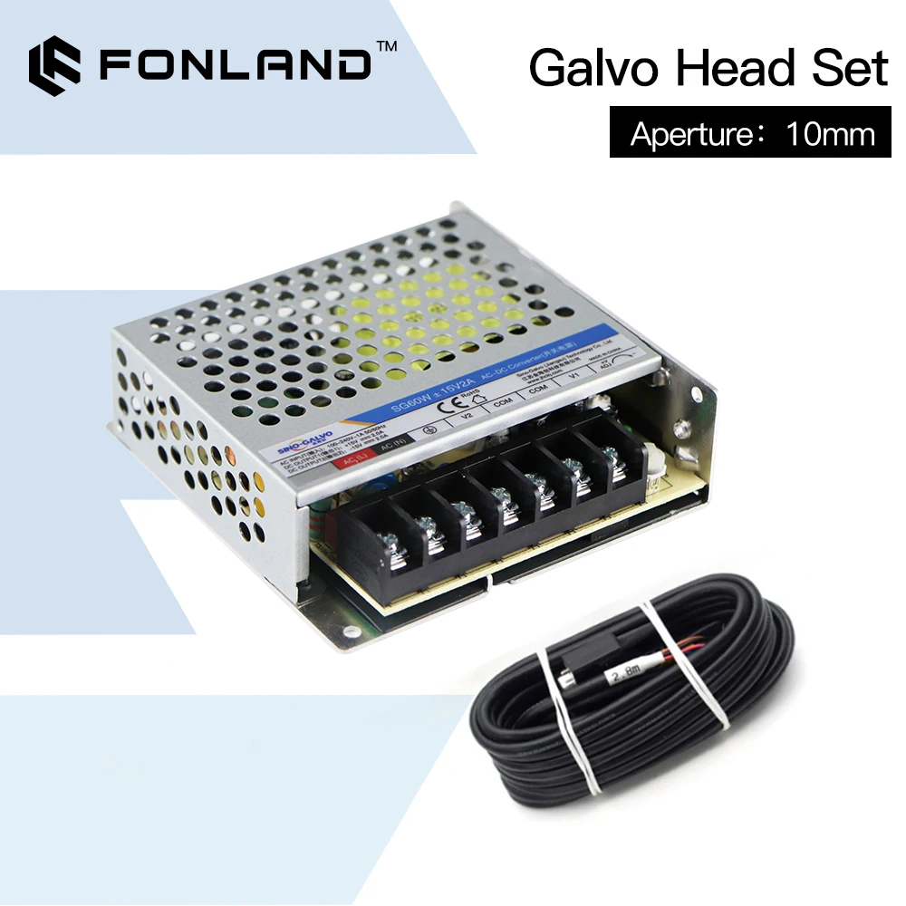 FONLAND RC1001 scansione Laser a fibra Galvo Head Set 10.6um e 1064nm e 355nm 10mm Scanner galvanometro con alimentatore