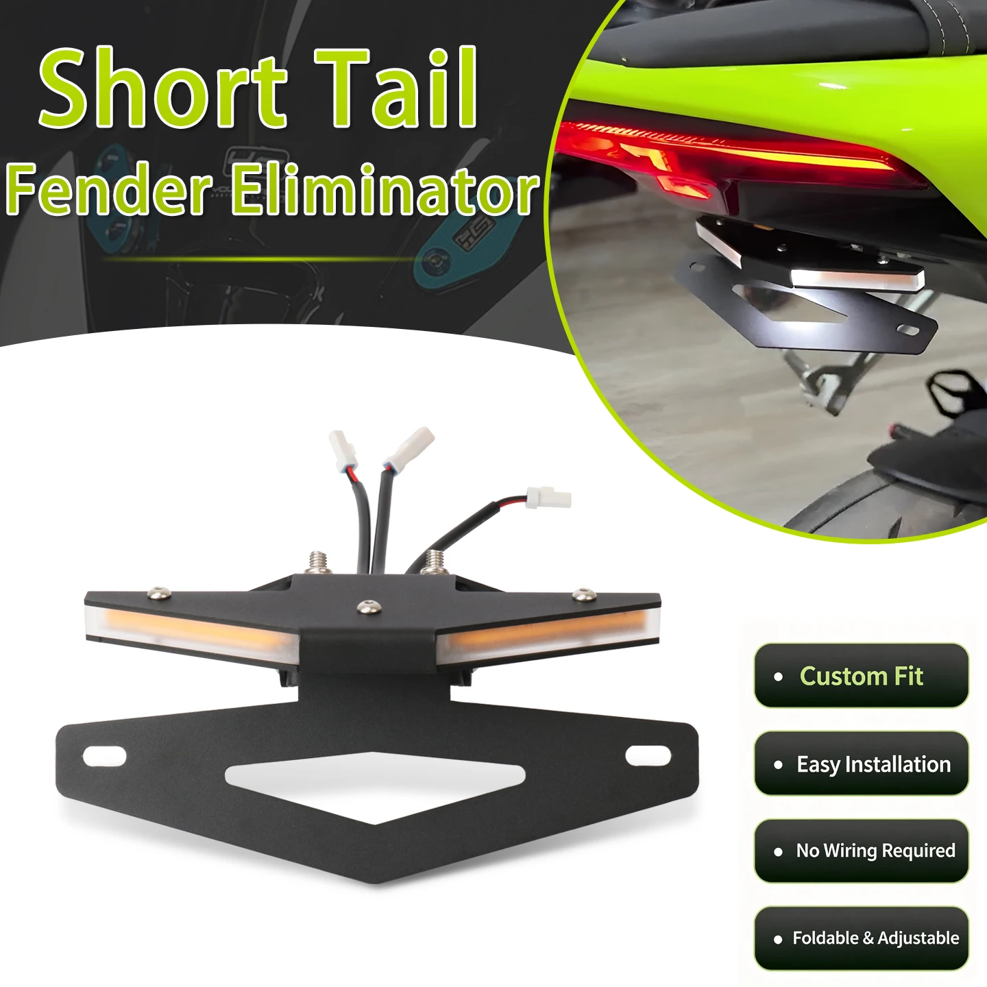 For ZXMOTO 500RR 820RR ZXJC Motorcycle license plate holder turn signal integrated license plate holder short tail
