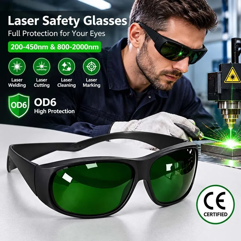 DMK OD6 Laser Protective Glasses 200-450&800-2000nm Safety Goggles High Protection Eyes For Laser Welding/Cutting/Marking Work