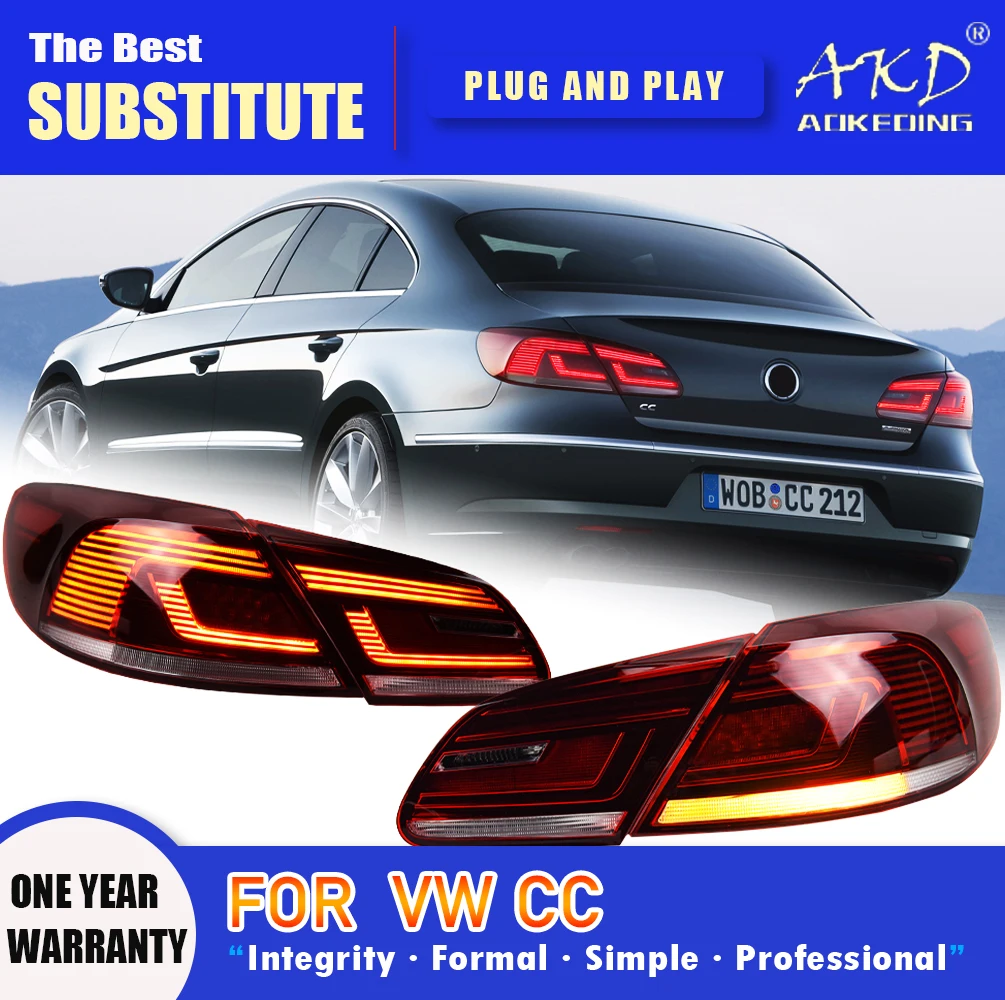 

Задний фонарь AKD для VW CC LED Light 2013-2017 CC, задний противотуманный тормозной сигнал поворота, автомобильные аксессуары