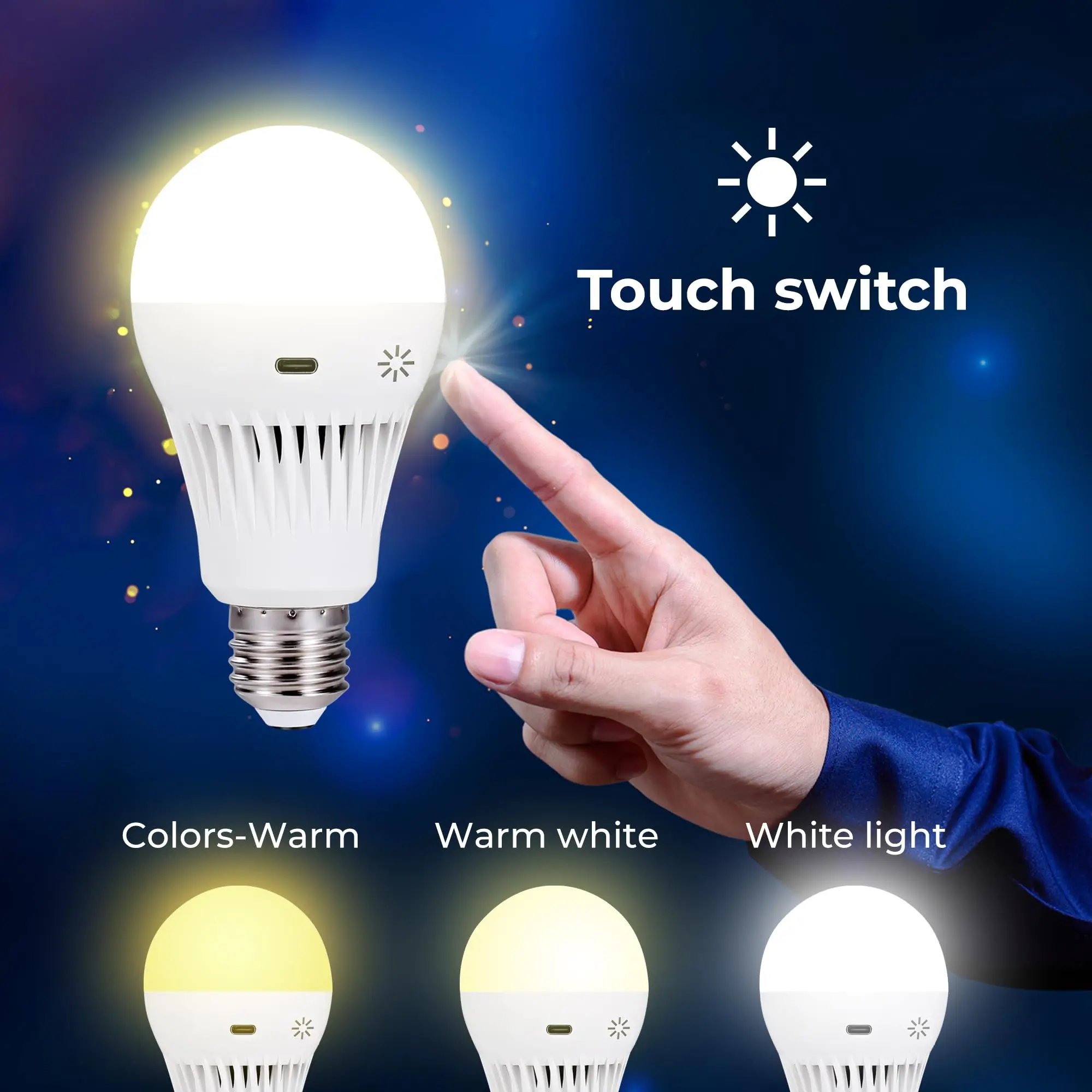 Rechargeable Light Bulbs with Remote, Dimmable and Timer, Battery Operated LED Bulbs for Home Power Outage