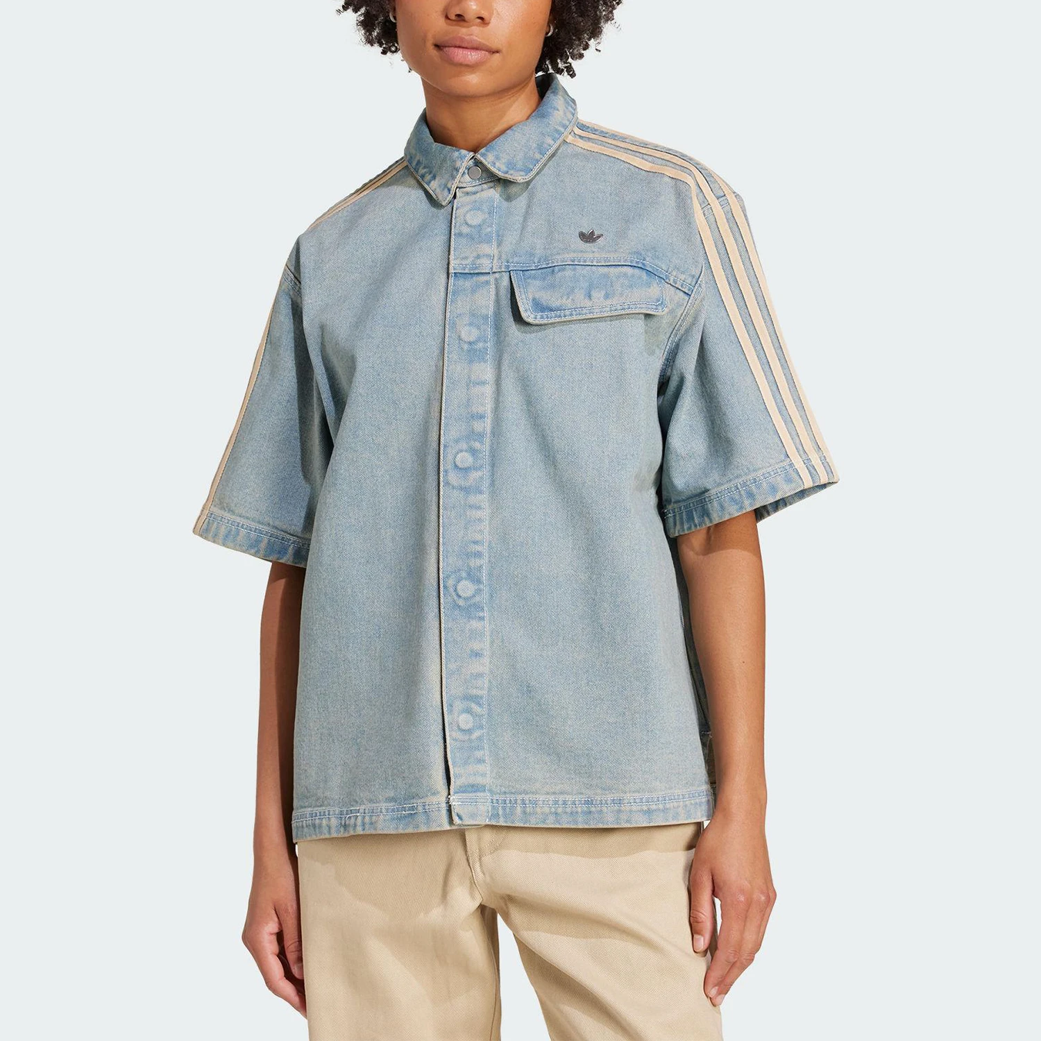 

Оригинальная женская спортивная повседневная рубашка Adidas Trefoil с коротким рукавом JY2871