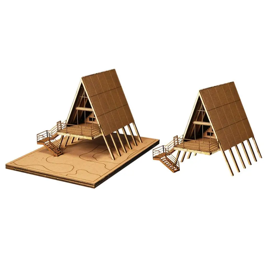 Wood model kit house DIY Mini building for the Diorama Railway