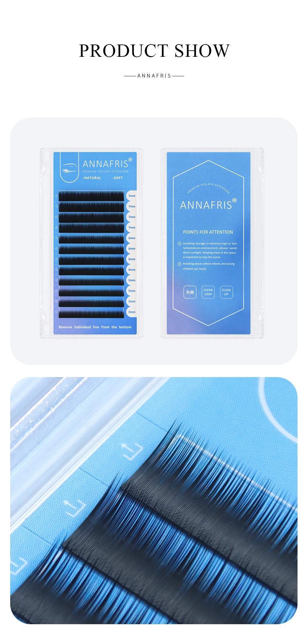 ANNAFRIS 5-7mm Unterwimpern Braun Einzelne Wimpernverlängerung Natürlich Weich Falsche Cilio J/B/C Curl Wimpernverlängerung Für Make-up – Detail 11