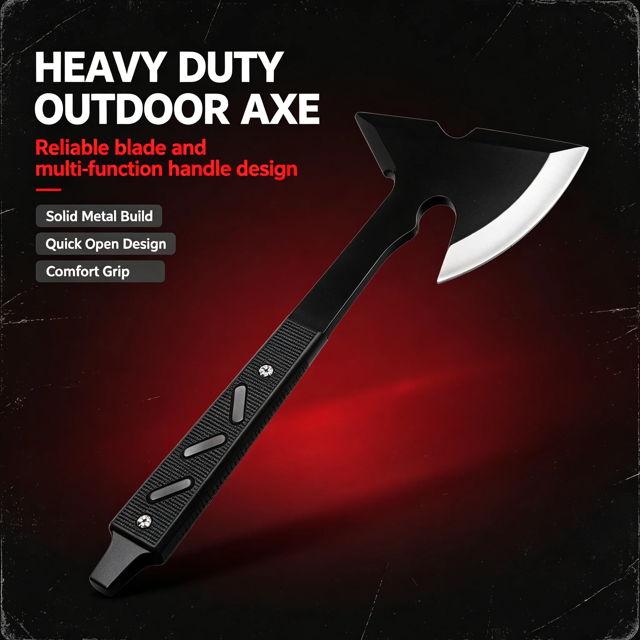 Manufacturer Outdoor Camping Multi functional Axe, Axe Cutting Blade, Deforestation Safety Axe, Outdoor Camping Axe