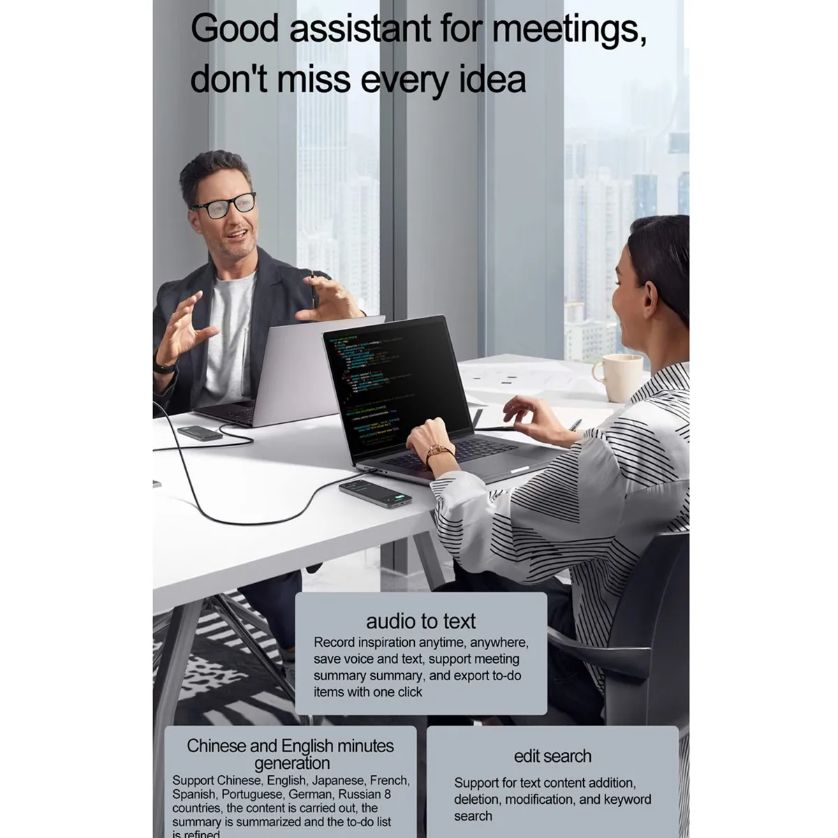 Óculos inteligentes tradutor ai + presente/conjunto suporte 134 idiomas tradução em tempo real receber chamada tradutor de idiomas óculos de sol