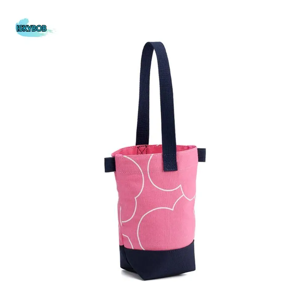 

Fashionable Outdoor Canvas Cup Bag Printed Portable Water Bottle Cover Water Bottle Holder Korean Style Crossbody Bag Outdoor