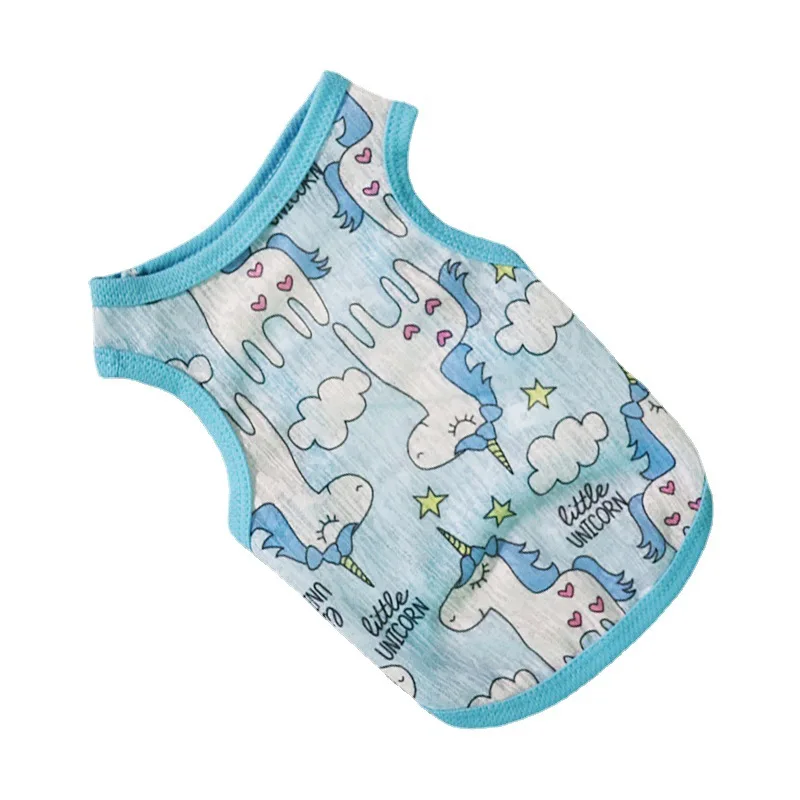 Sun Protection Clothing for Cats Summer Pet Vest Ultra-thin Breathable Cute Print Kitten Puppy Rabbit Clothes Pajamas Ropa Gato