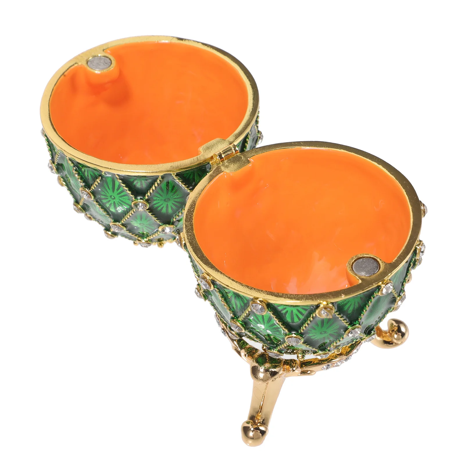 

Enameled Egg Jewelry Box Trinket Storage for Necklace Bracelet Ring Holder Rhinestone Decorative Desktop Vanity Organizer