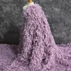 Good Lt.Purple Tassel Elastic Knitted Feather Fabric,Simulation Feather,Sewing Material,DIY Stage Dress,Clothes Accessories,Toys