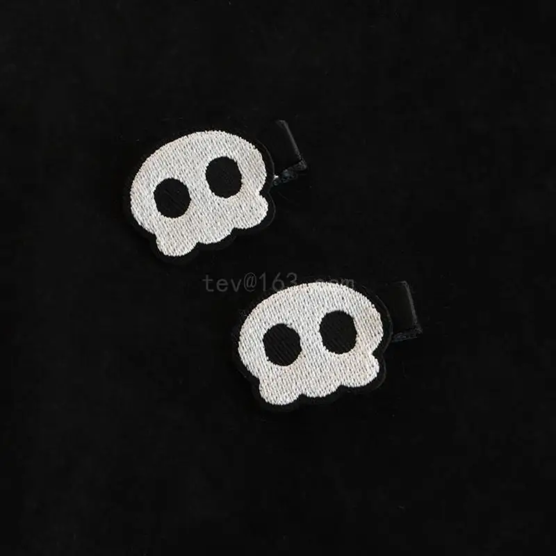 Goth Skull Hair Clip Halloween Party Headwear for Woman Girls Halloween Taking Photo Bangs Hairpin