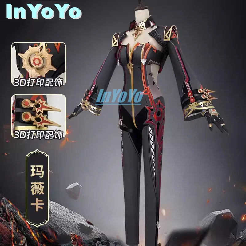 InYoYo-Mavuika Pyro Archon Cosplay Costume pour femme, Genshin Impact, jeu imbibé, uniforme d'Halloween, carnaval, tenue de fête, ply Play Clot