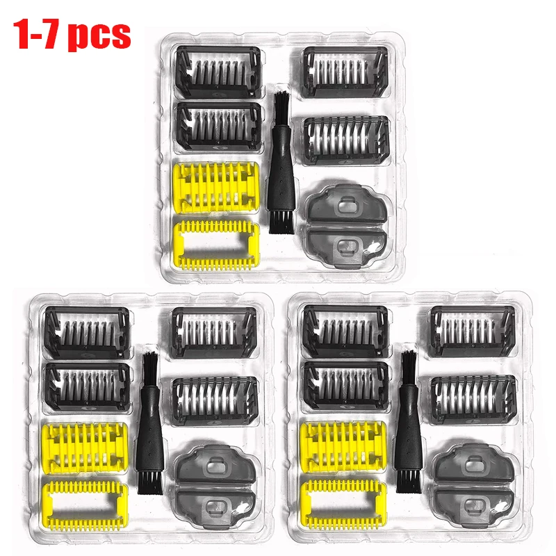 KVIFO 1-7 Pcs Guide Comb Guards for One Blade QP2520 QP2530 QP2620 QP2630 QP6510 QP6520 Face Hair Clippers Beard Trimmer Shaver