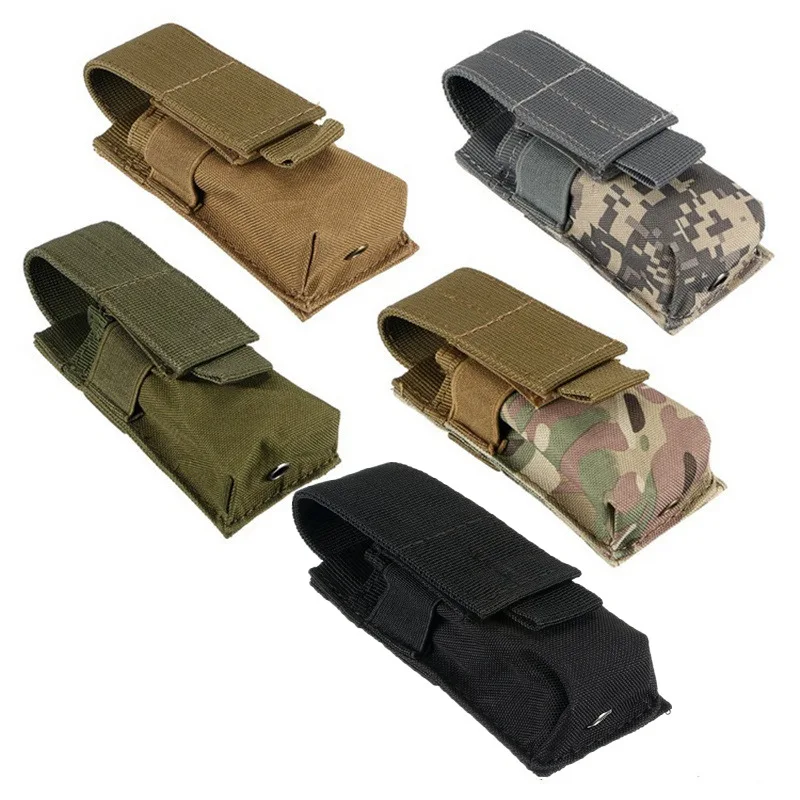 Tactical Magazine Pouch Outdoor Fast Hunting Knife Holster Flashlight Pouch Torch Holder Case Single Pistol Mag Bag Molle