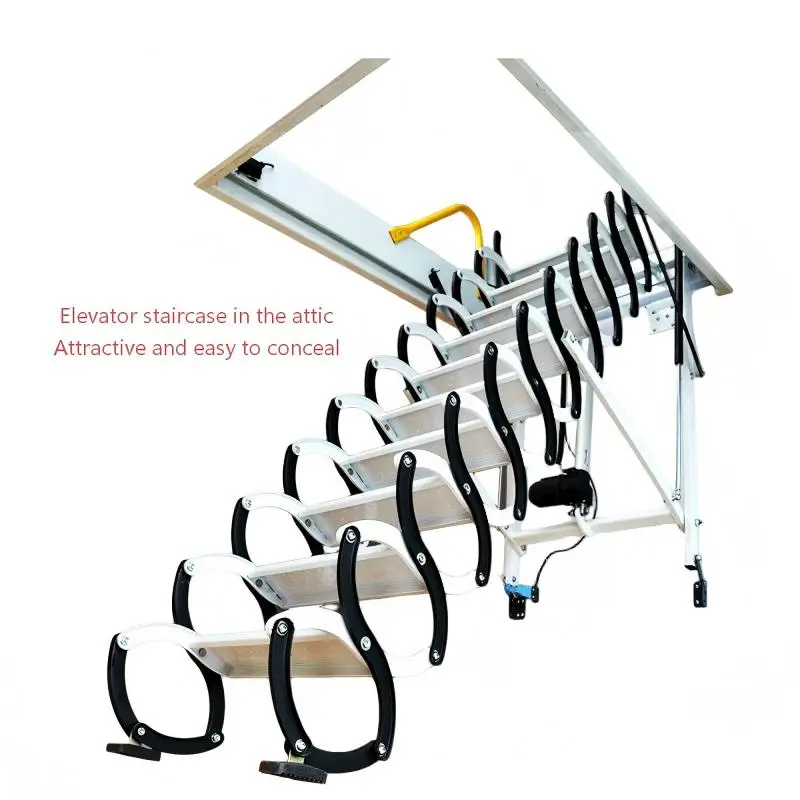 Attic Sliding Staircase, Modern Staircase, Concealed Household Staircase, Capable of Supporting 300kg, Steps 9-10