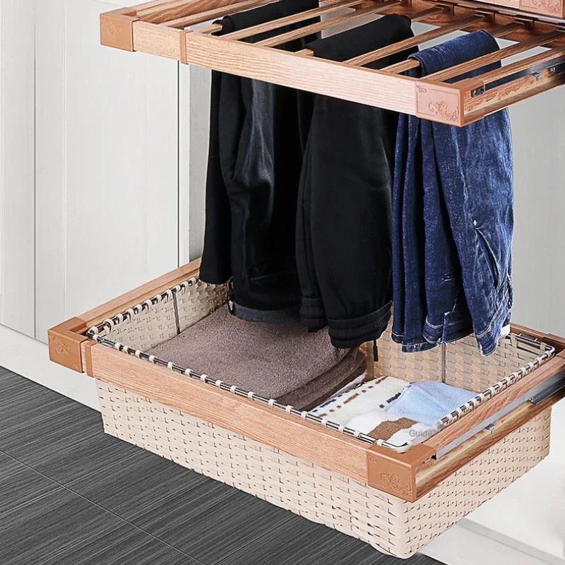 Modern Simplicity Cloakroom Wardrobe Basket Drawer Style Storage Artifact Slide Rail Duobao Grid Metal Jewelry Box