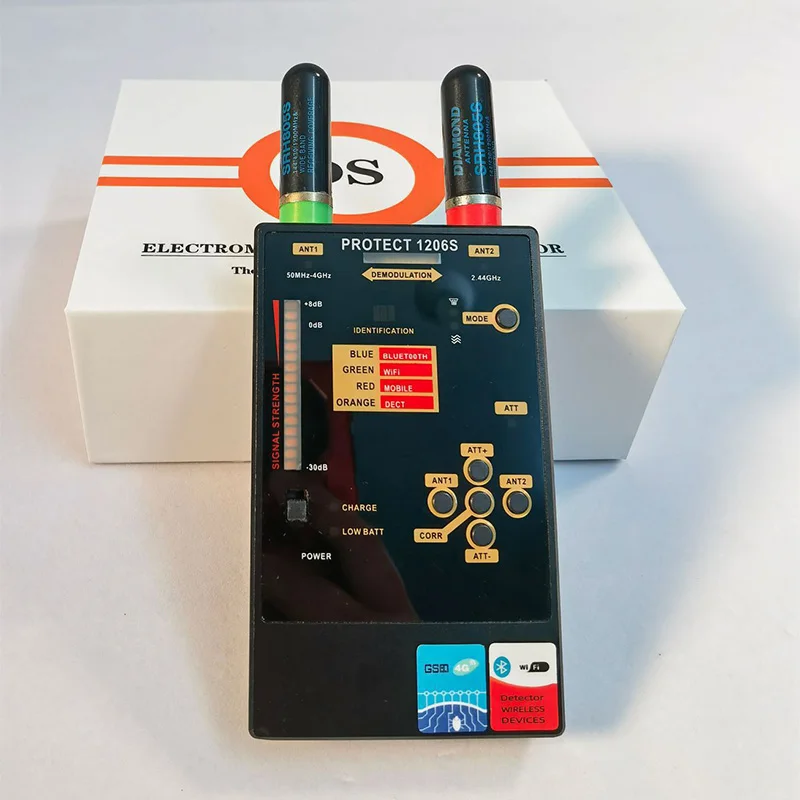 Professional Anti-Spy RF Detector Bug Tracker with Infrared Camera Laser GSM GPS WiFi Signal Detection for Security