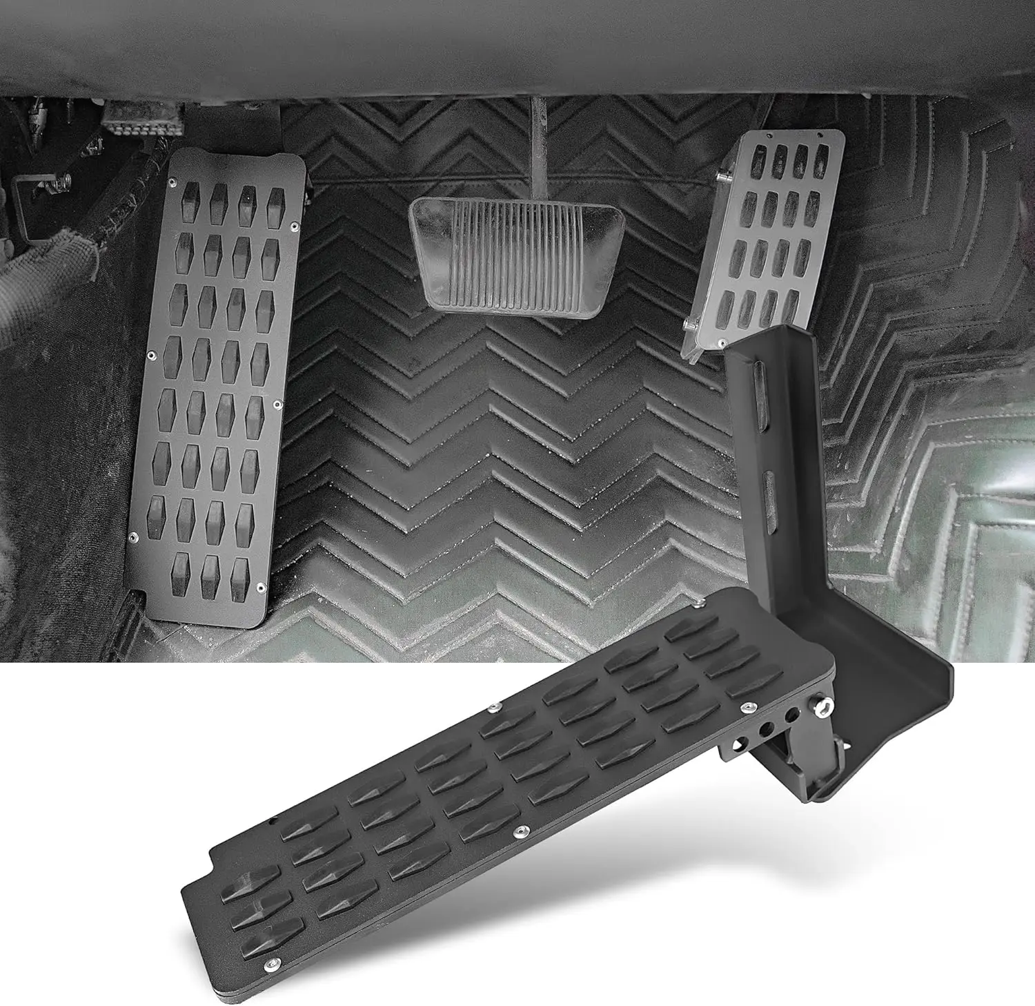 Internal Dead Pedal Driver Left Foot Rest Pedal Compatible with 2007-2018 Jeep Wrangler JK & JKU