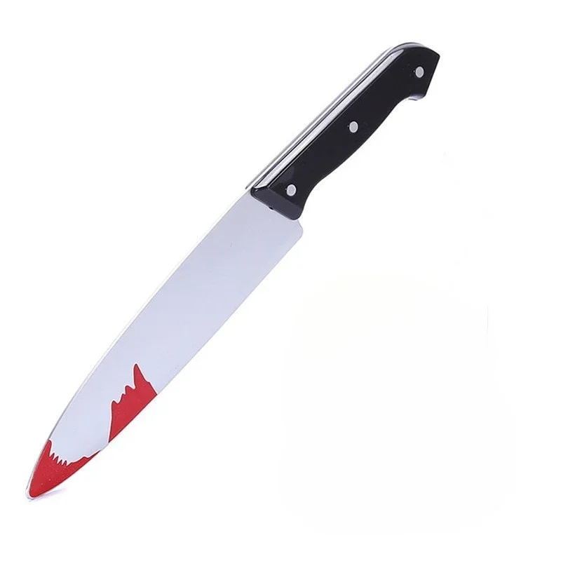 Photography Props Halloween Props Bloody Sharp Knife Blow Fruit Knife Plastic Simulation Bloody Knife Carnival Horror Props