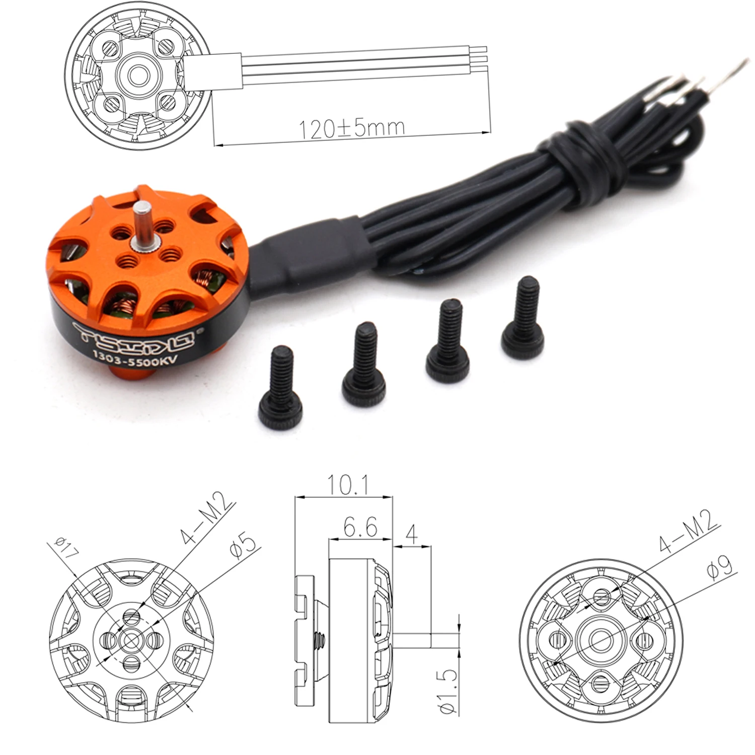 YSIDO 1303 5500KV ブラシレスモーター 2-3インチ Cinewhoop FPV RC ドローン Cinelog20 用 RC FPV クアッドコプター フリースタイル ドローン部品