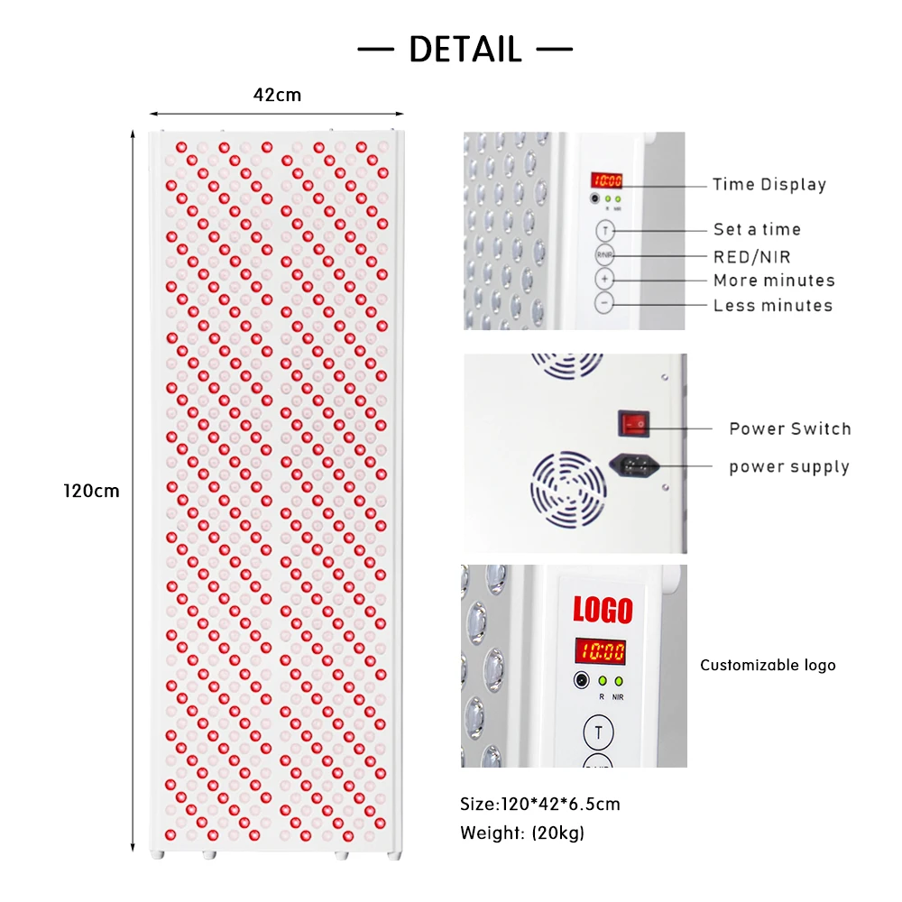 IDEAREDLIGHT Full Body Led Light Bed Near Infrared 660nm 850nm Laser Equipment Red Light Therapy Panel With Stand Physiotherapy