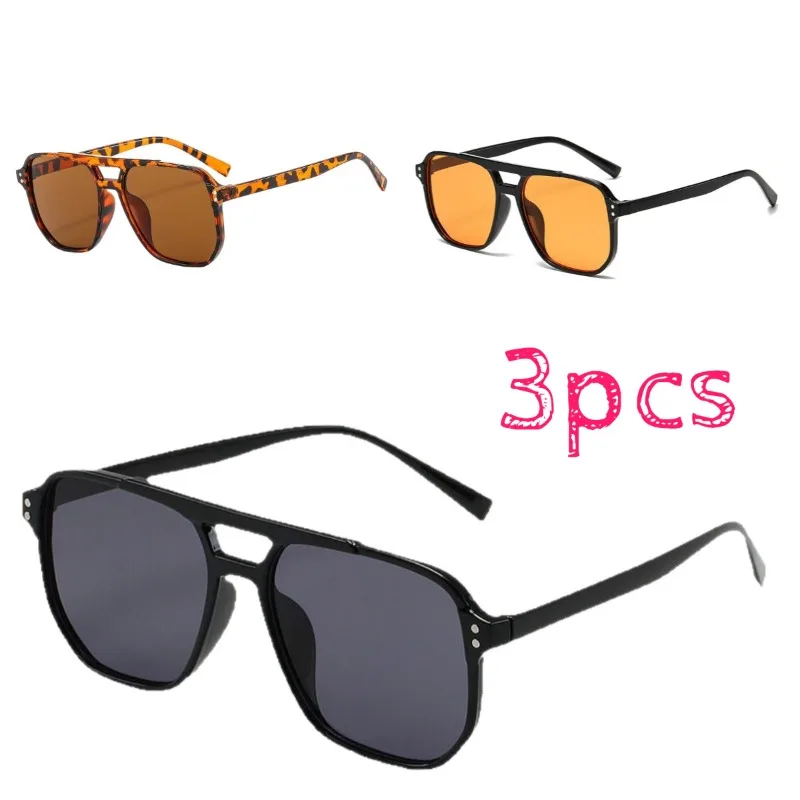 3Pcs Women Retro Tortoise Double Bridge Eyeglasses, Ideal Mother's Day Gift