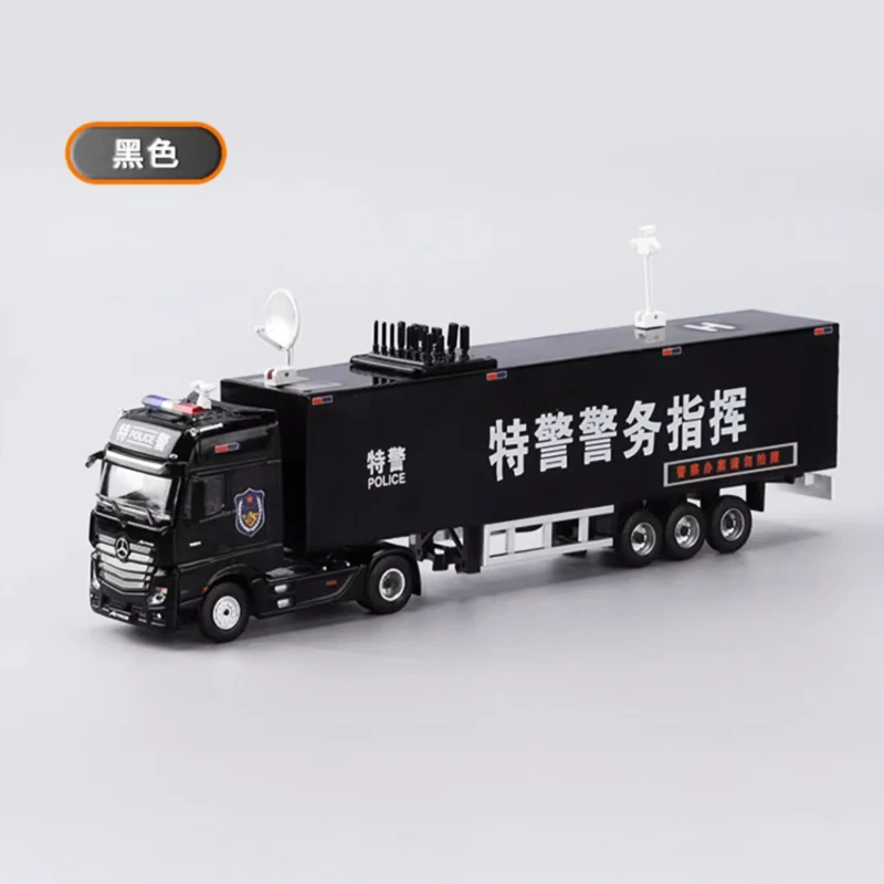 

1:64 Scale Police Command Vehicle Diecast Alloy Truck Model Finished Product Simulation Toy Collection Gift Static Model
