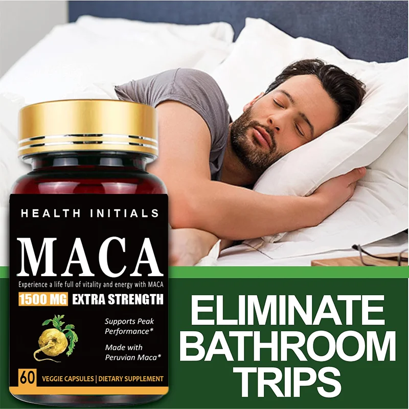 Extra Potency & High Purity - Maca Supplemental Capsules for Men, Boosts Energy, Mood & Performance