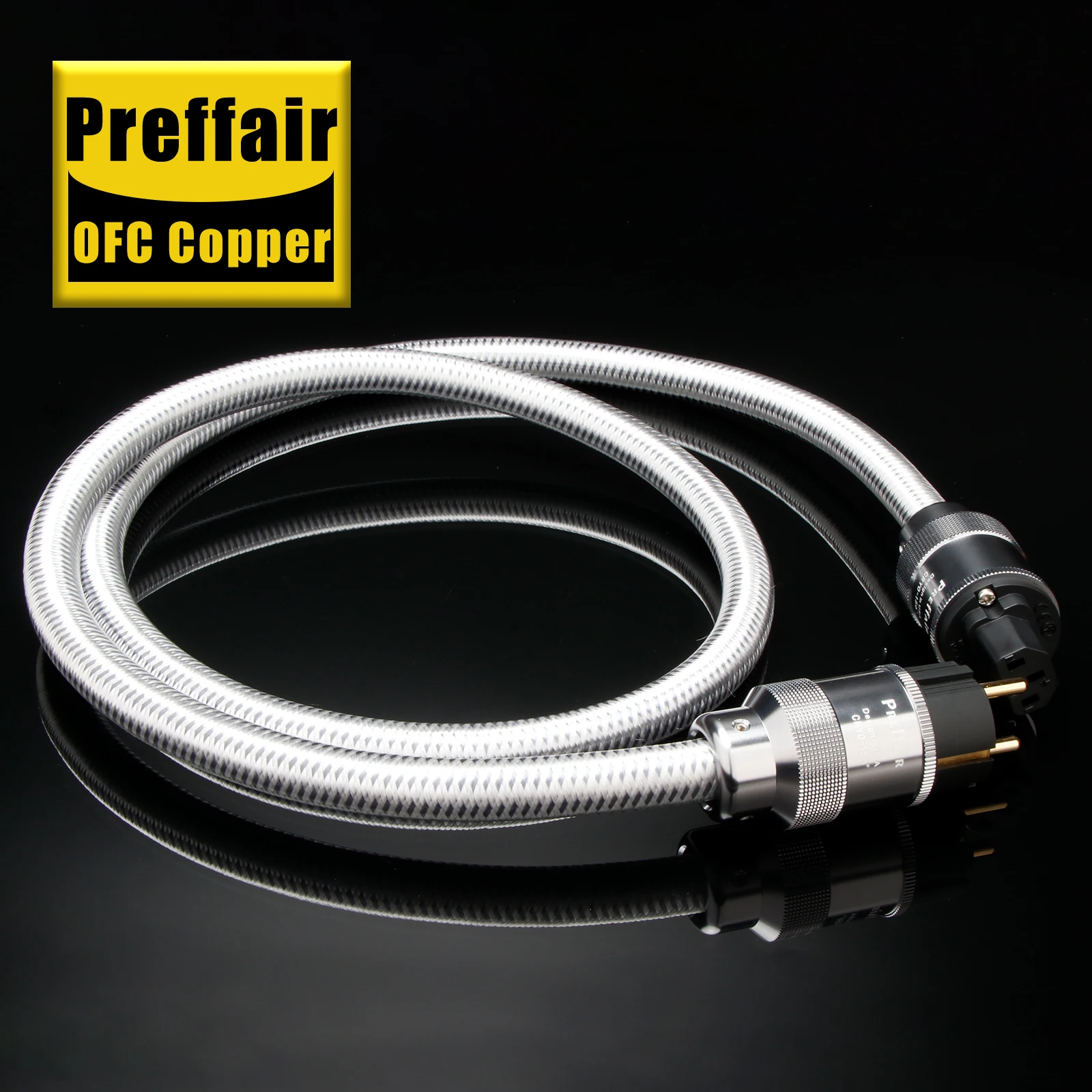 

HiFi Power Cord High End Pure Copper Power Cable With EU/US Plug for Subwoofer AC Power Cable Amplifier DV/AV Audio