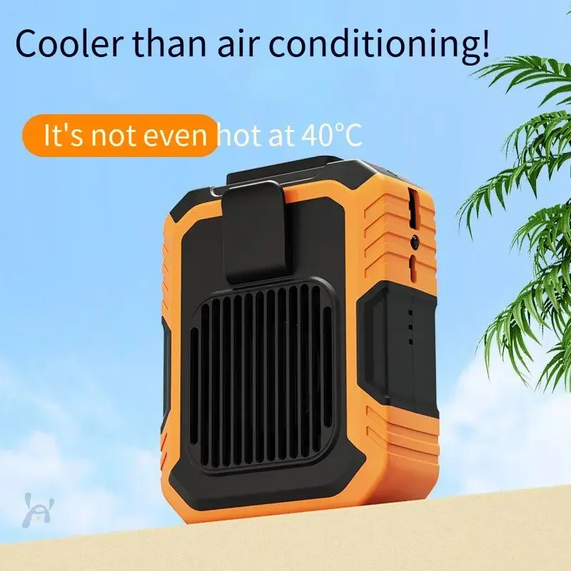 Factory Wholesale New Summer Outdoor Wind Clip Waist Portable Refrigeration Hanging Waist Fan with Lights USB