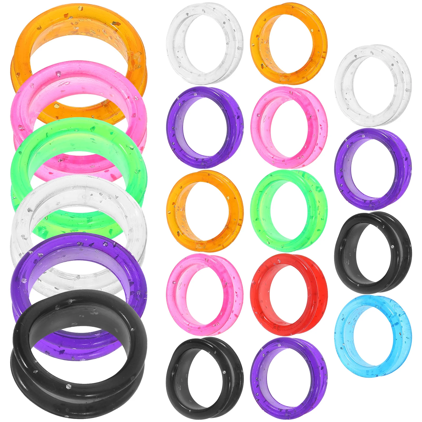 

20pcs Finger Protective Cover Scissor Shear Insert Rings for Pet Grooming Hairdressing Silicone Thumb Grips NonSlip Cutting