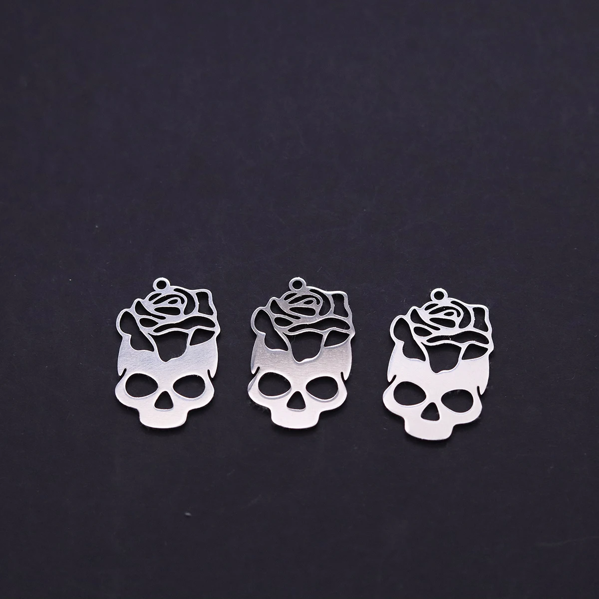 3pcs Gothic Halloween Stainless Steel Charms Skeleton Pumpkin Witch Bat Spider Pendants DIY Handmade Jewelry Making Accessories
