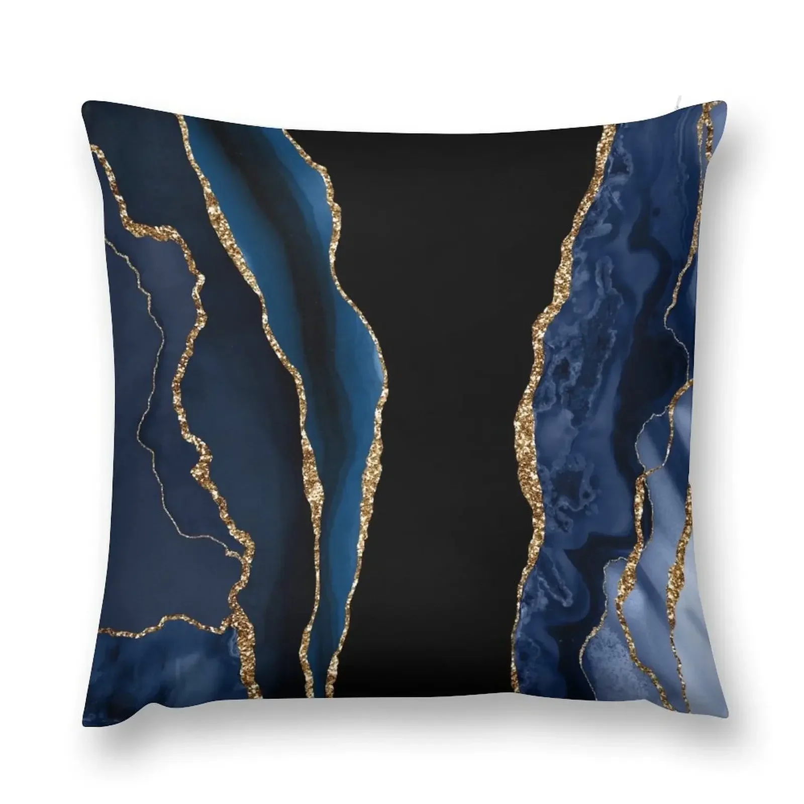 

Abstract Blue and Gold Modern Geode Agate Design Throw Pillow Christmas Pillows Decorative Sofa Cushions pillow