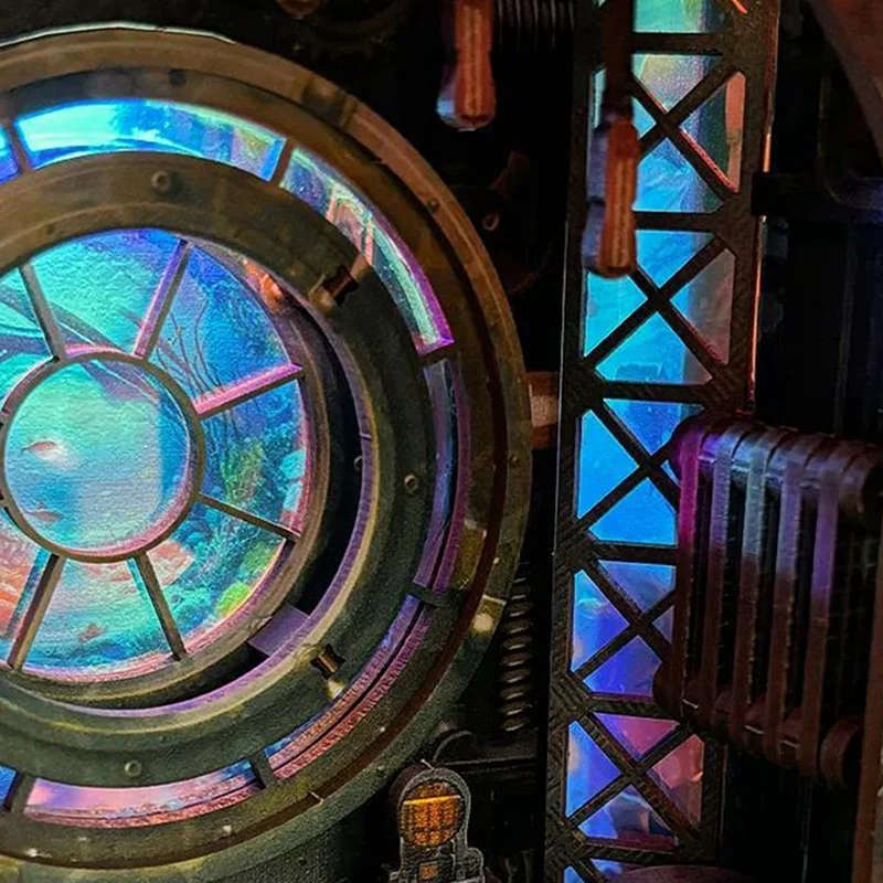 Estantería ensamblada de madera Explore Fantasy World Desconocido Decoración de escritorio Leaguas de regalo bajo el mar-SPMI