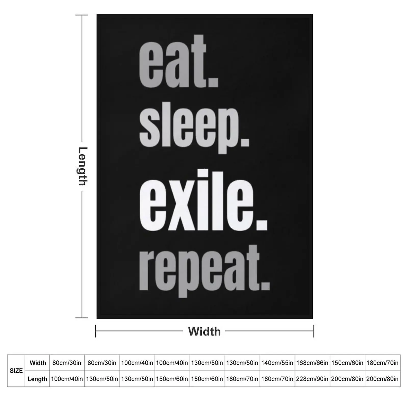 eat, sleep, exile, repeat. Path of Exile gamer Throw Blanket couch cozy soft plush fuzzy picnic outdoor blanket