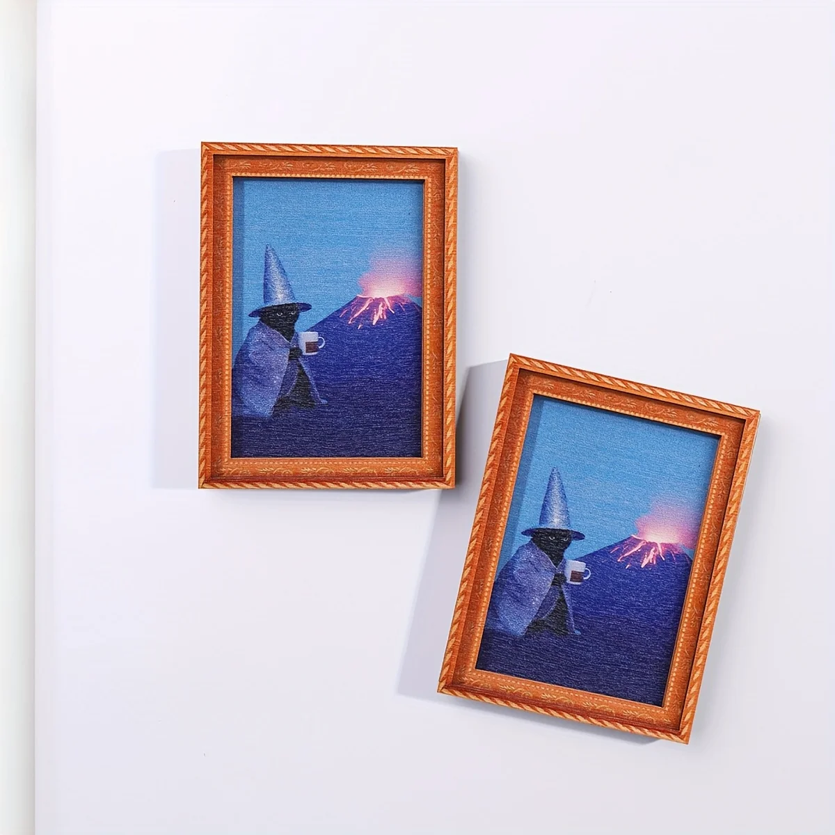 1 lustiger Kühlschrankmagnet mit Kraterkatzenmuster, in Form eines Mini-Fotorahmens, ein Dekoartikel für Zuhause, ein Weihnachtsgeschenk – Detail 5