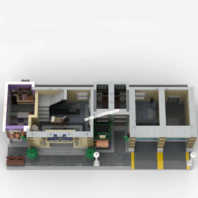 Nieuwe 5321 Stuks Stad Hot Selling Street View Moc Modulaire Politiebureau Model Custom Puzzel Creatieve Ideeën Kinderen Speelgoed Verjaardagscadeau