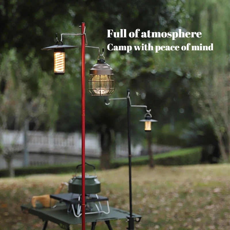 1PC Outdoor Camp Folding Light Stand Camping Travel Picnic Retractable 3 Sections Fixed Desktop Light Stand