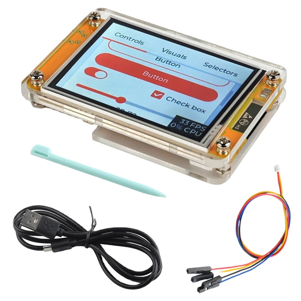 ESP32-2432S028R 2,8-calowy moduł ESP32 z wyświetlaczem TFT LCD i akrylową obudową, dwurdzeniowy WIFI+BT 240X320 ILI9341, rezystancyjny ekran dotykowy