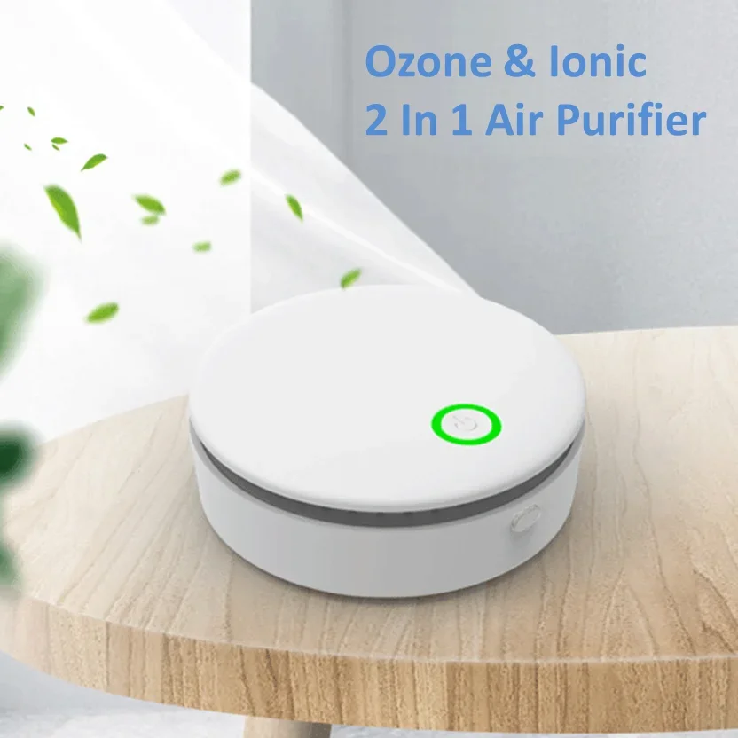 

Portable Ozone & Ionic Air Purifier 2 in 1 Eliminate Odor for Home, Car, Refrigerator, Shoe Cabinet, Pet Room, Hunting Bag