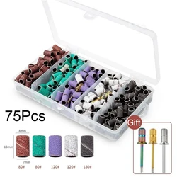 Nail Drill Bits Sanding Bands for Electric Machine 180/120/80# Grit Nail Drill Grinding Bit Files Pedicure Manicure Tool