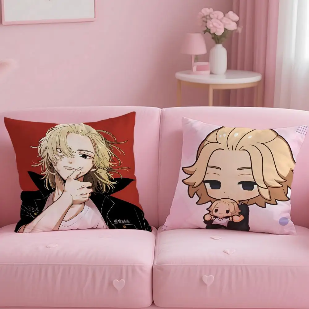 AnimeTokyo Revengers Cushion Cover Comfortable Reversible Pillow Cover Ideal for Car Sofa Bedroom & Beyond