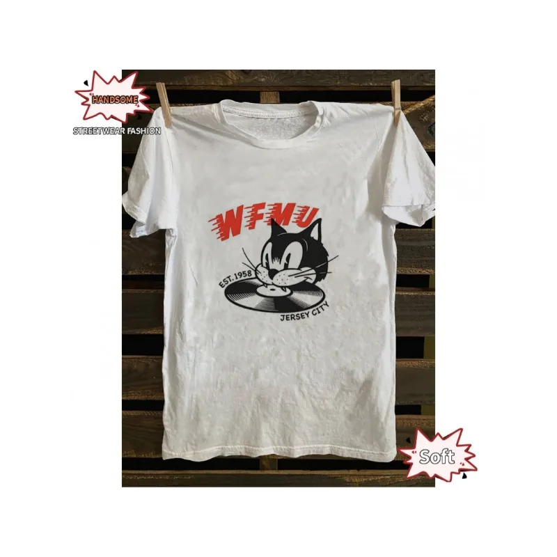 Men's Retro Punk Rock Printed T-shirt - Retro Design, Regular Version Suitable for All Seasons, Thick Round Neck T-shirt
