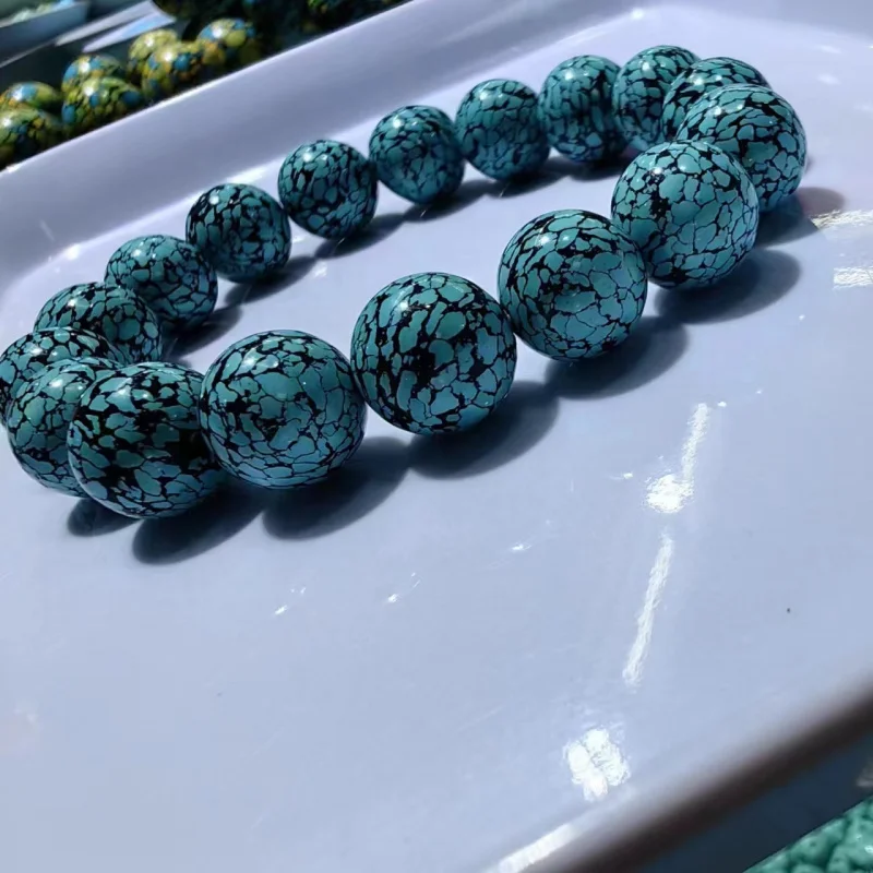 

Оптимизированный браслет ручной работы из синтетического бирюзового магнезита с железной проволокой, бусины в стиле буддийских украшений