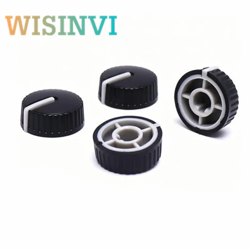10pcs 18x8mm Plastic Knob 6mm D-Shaft Potentiometer Knob 180Degree Volume Control Knob Cap for Audio Amplifier Mixer Adjust Knob
